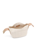 Woman Cream Long Strap Woven Mini Underarm Bag | Derimod