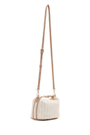 Woman Cream Long Strap Woven Mini Underarm Bag | Derimod