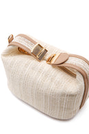 Woman Cream Long Strap Woven Mini Underarm Bag | Derimod