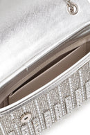 Women's Silver Chain Strap Embellished Evening Bag | Derimod