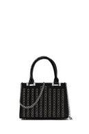 Women's Black Long Chain Strap Embellished Mini Evening Bag | Derimod