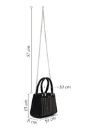 Women's Black Long Chain Strap Embellished Mini Evening Bag | Derimod