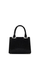 Women's Black Long Chain Strap Embellished Mini Evening Bag | Derimod