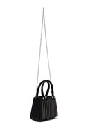 Women's Black Long Chain Strap Embellished Mini Evening Bag | Derimod