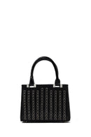 Women's Black Long Chain Strap Embellished Mini Evening Bag | Derimod