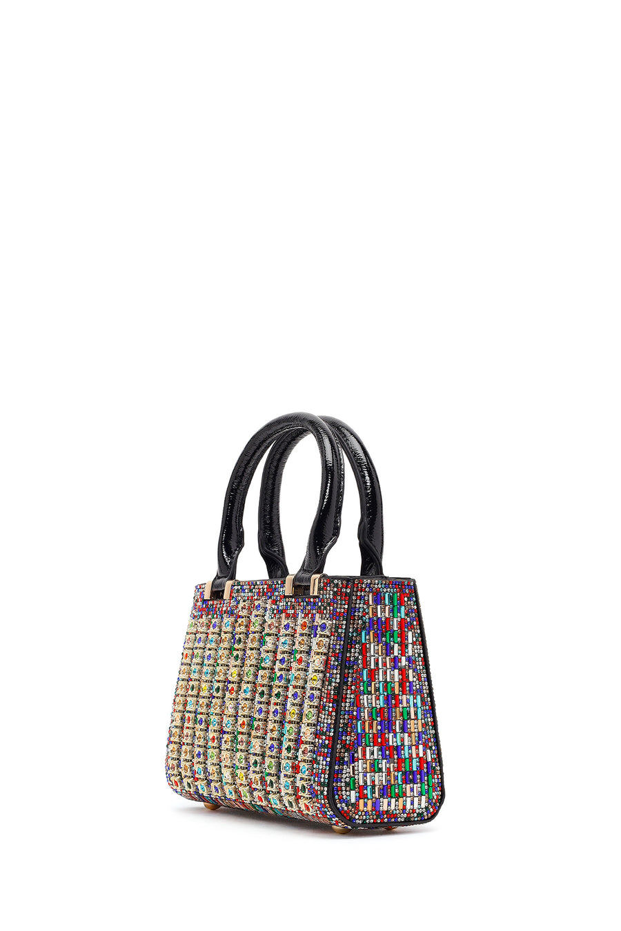 Women's Colorful Long Chain Strap Embellished Mini Evening Bag