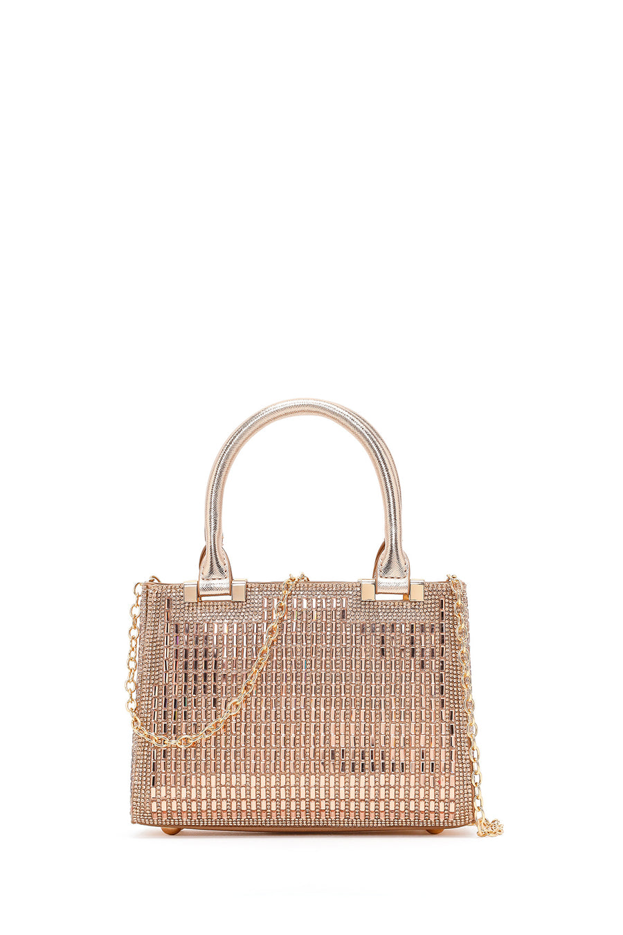Women's Beige Long Chain Strap Embellished Mini Evening Bag 26PBD2962TS | Derimod