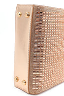 Women's Beige Long Chain Strap Embellished Mini Evening Bag | Derimod