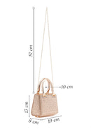 Women's Beige Long Chain Strap Embellished Mini Evening Bag | Derimod