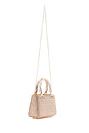 Women's Beige Long Chain Strap Embellished Mini Evening Bag | Derimod