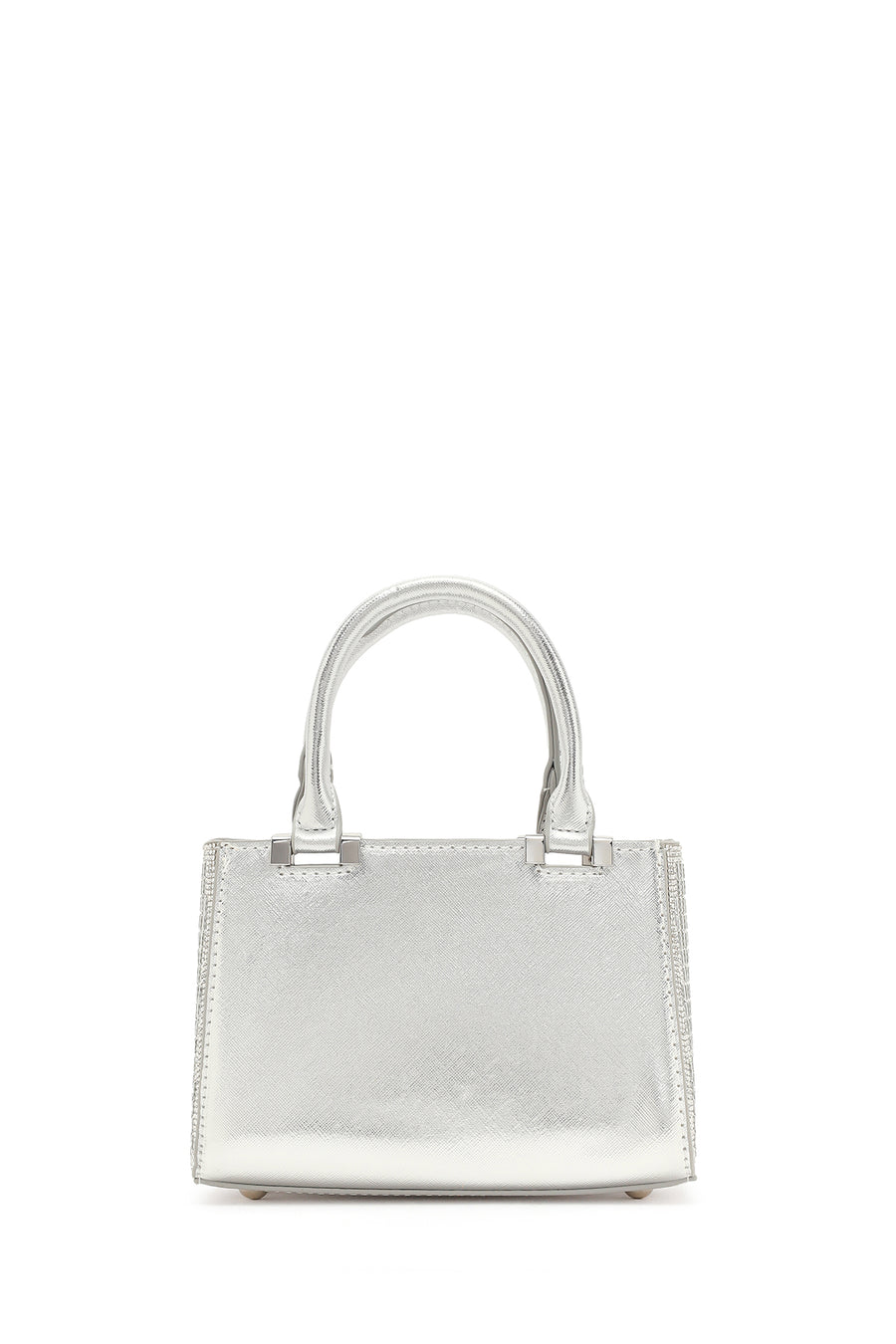 Women's Silver Long Chain Strap Embellished Mini Evening Bag