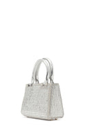 Women's Silver Long Chain Strap Embellished Mini Evening Bag | Derimod