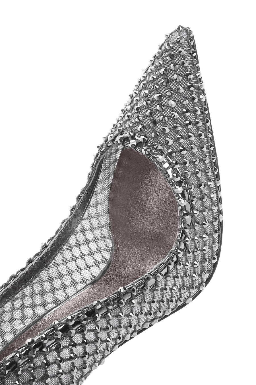 Women's Silver Stone High Thin Heel Leather Stiletto