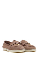 Women's Mink Suede Leather Masculine Loafer | Derimod