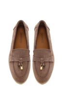 Women's Mink Suede Leather Masculine Loafer | Derimod