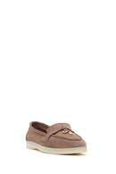 Women's Mink Suede Leather Masculine Loafer | Derimod