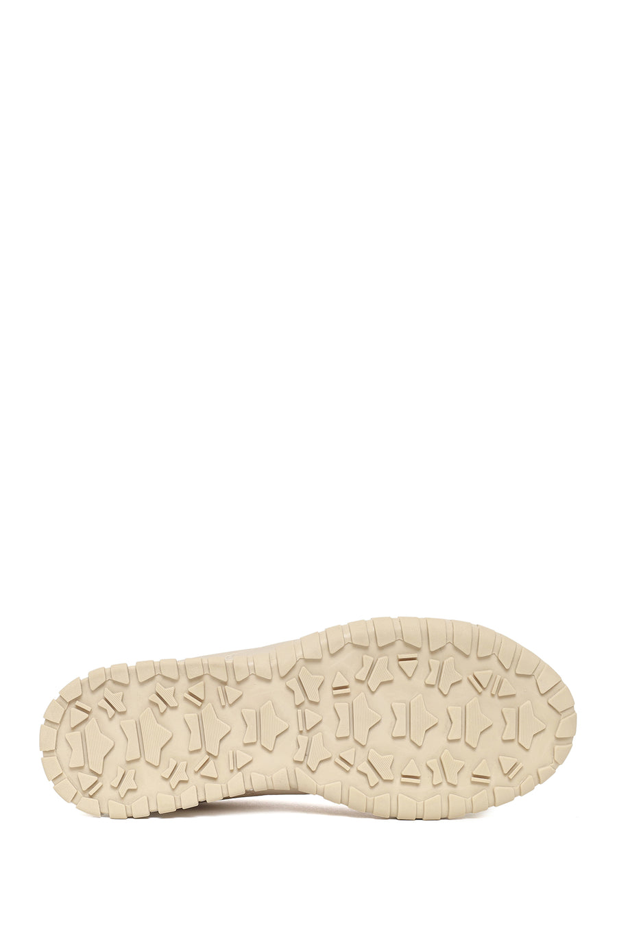 Woman Beige Lace-Up Leather Sneakers