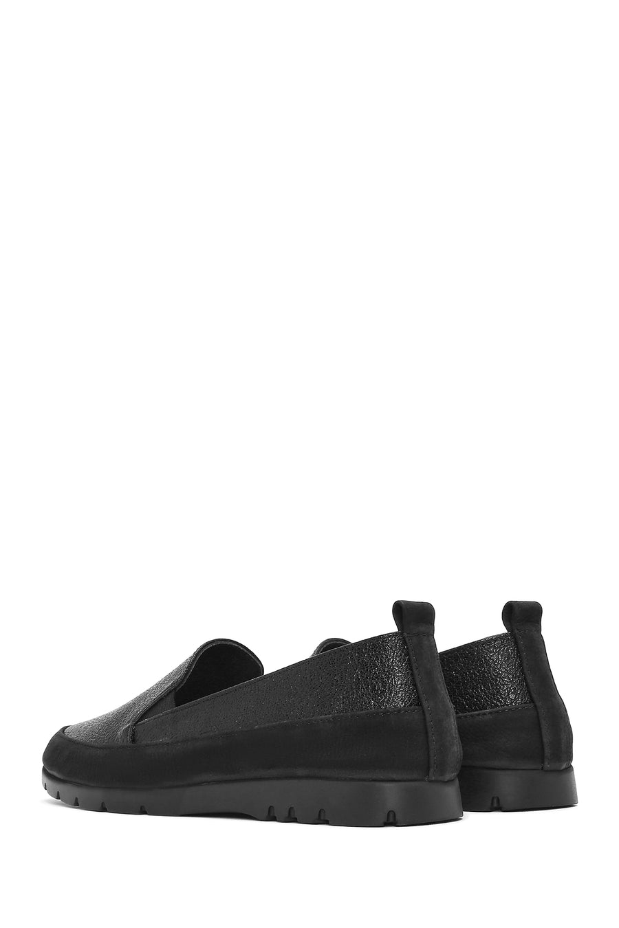 Women's Black Glitter Leather Comfort Loafer