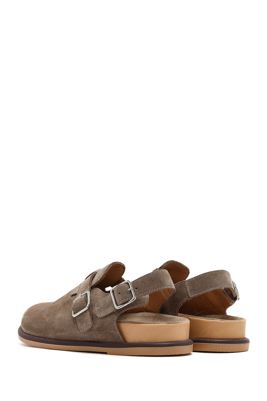 Women's Mink Back Tie Suede Leather Sandals