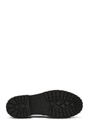 Women's Black Buckle Detailed Thick-Soled Leather Masculine Loafer | Derimod