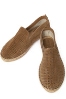 Woman Mink Patterned Suede Leather Espadrille | Derimod