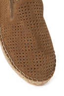 Woman Mink Patterned Suede Leather Espadrille | Derimod