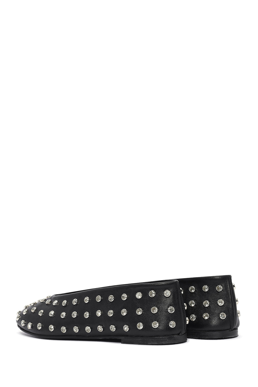 Women's Black Stone Leather Ballerinas