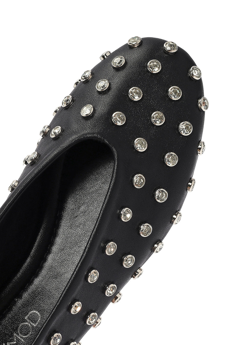 Women's Black Stone Leather Ballerinas