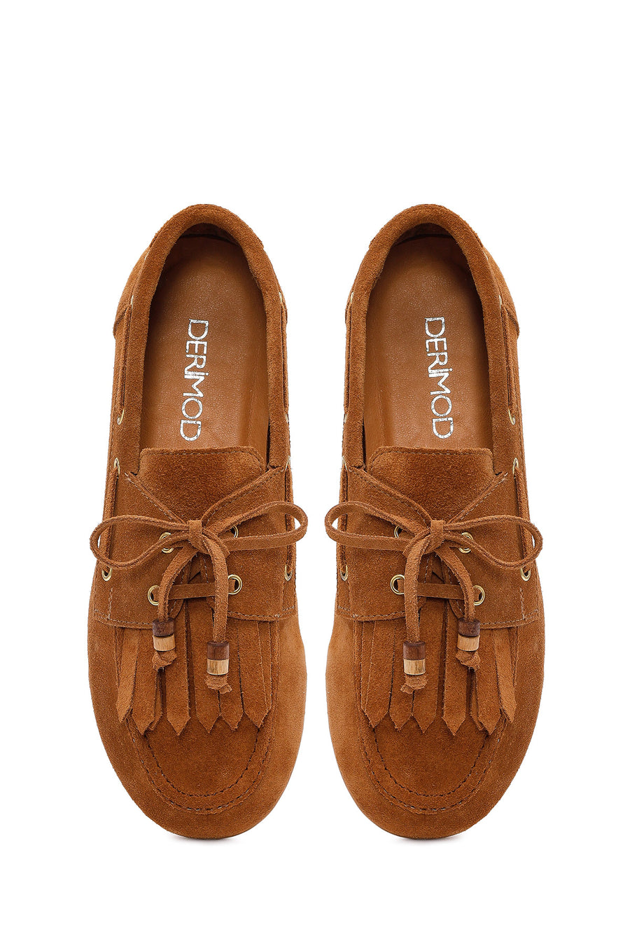Women's Tan Tassel Suede Leather Loafer