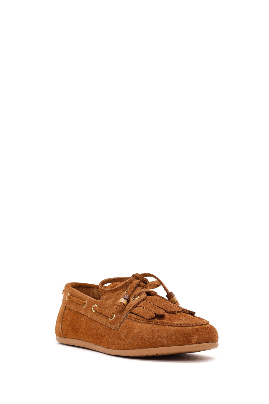 Women's Tan Tassel Suede Leather Loafer