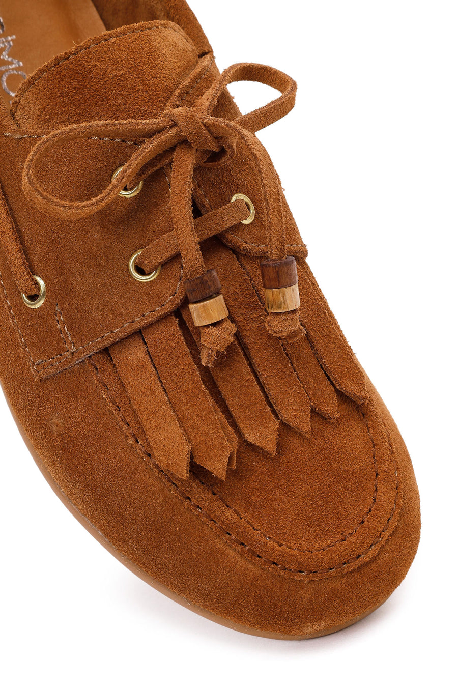 Women's Tan Tassel Suede Leather Loafer