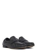 Women's Black Leather Masculine Loafer | Derimod