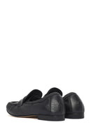 Women's Black Leather Masculine Loafer | Derimod