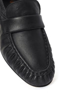 Women's Black Leather Masculine Loafer | Derimod