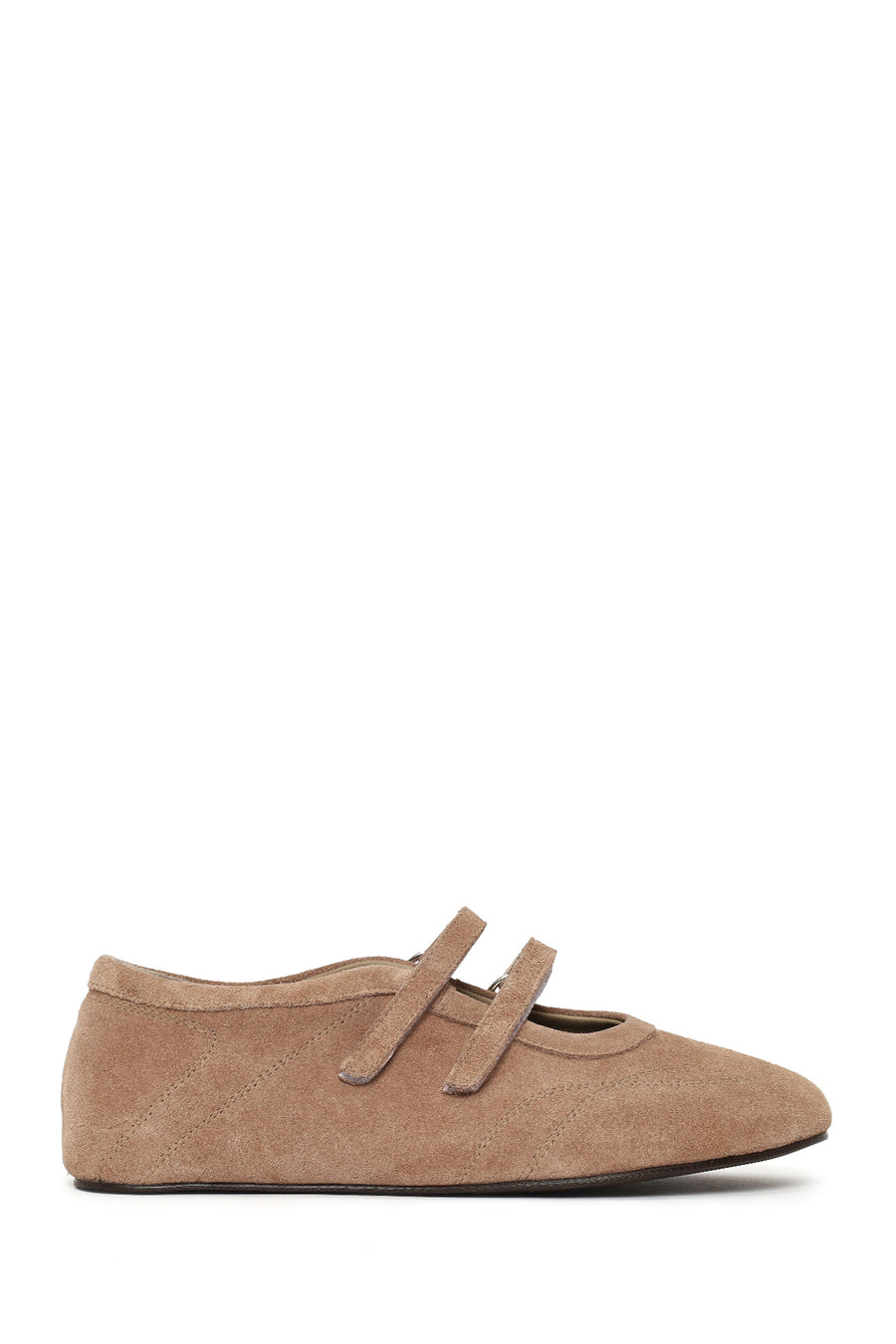 Woman Mink Double-Strap Suede Leather Ballerine Shoes 26PFD271210 | Derimod