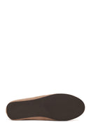 Woman Mink Double-Strap Suede Leather Ballerine Shoes | Derimod