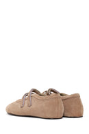 Woman Mink Double-Strap Suede Leather Ballerine Shoes | Derimod