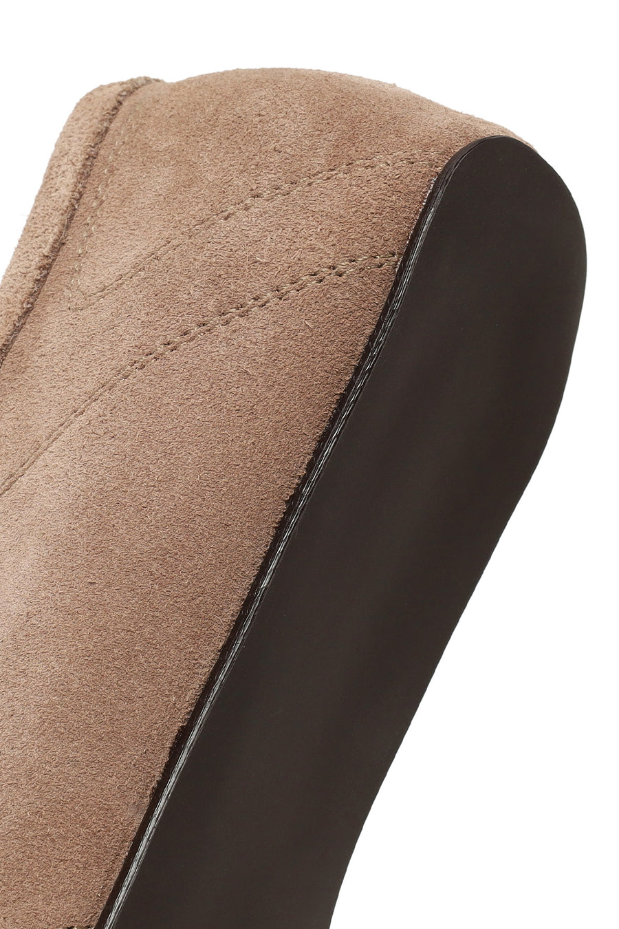 Woman Mink Double-Strap Suede Leather Ballerine Shoes