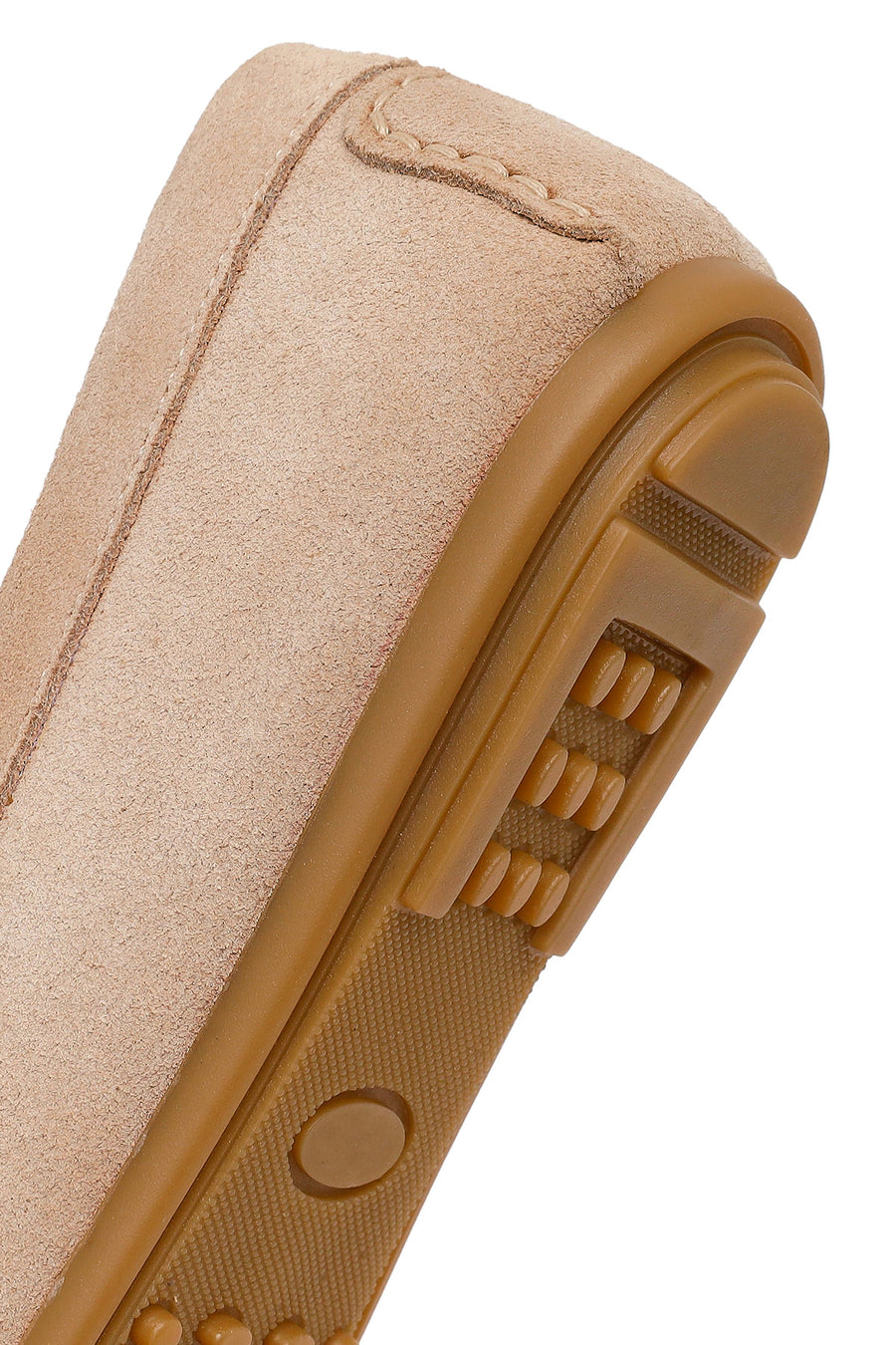 Woman Beige Suede Leather Loafer