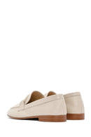 Women's Beige Leather Masculine Loafer | Derimod