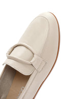 Women's Beige Leather Masculine Loafer | Derimod