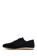 Kadın Siyah Bağcıklı Deri Sneaker | Derimod