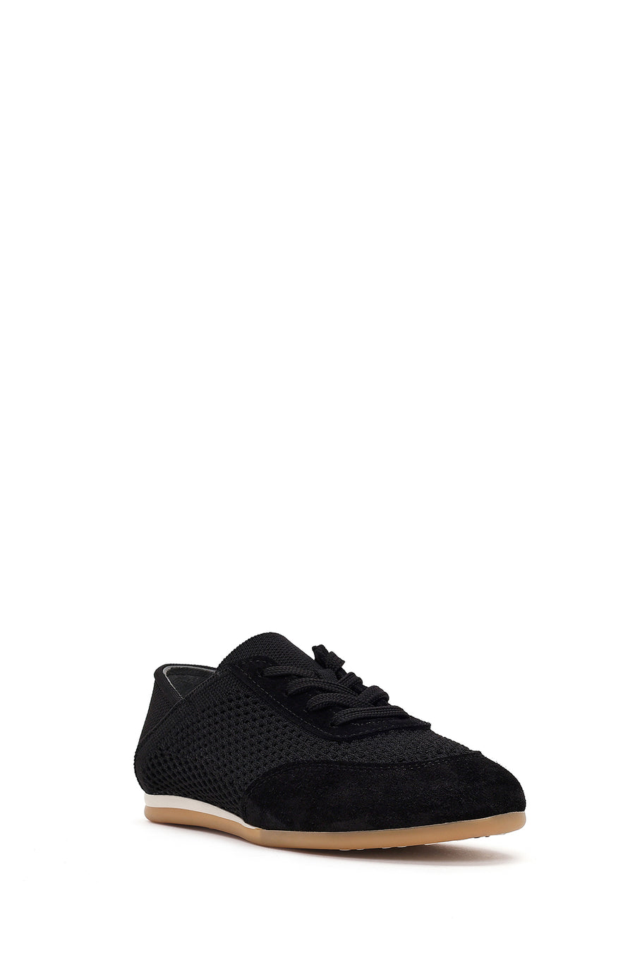 Kadın Siyah Bağcıklı Deri Sneaker