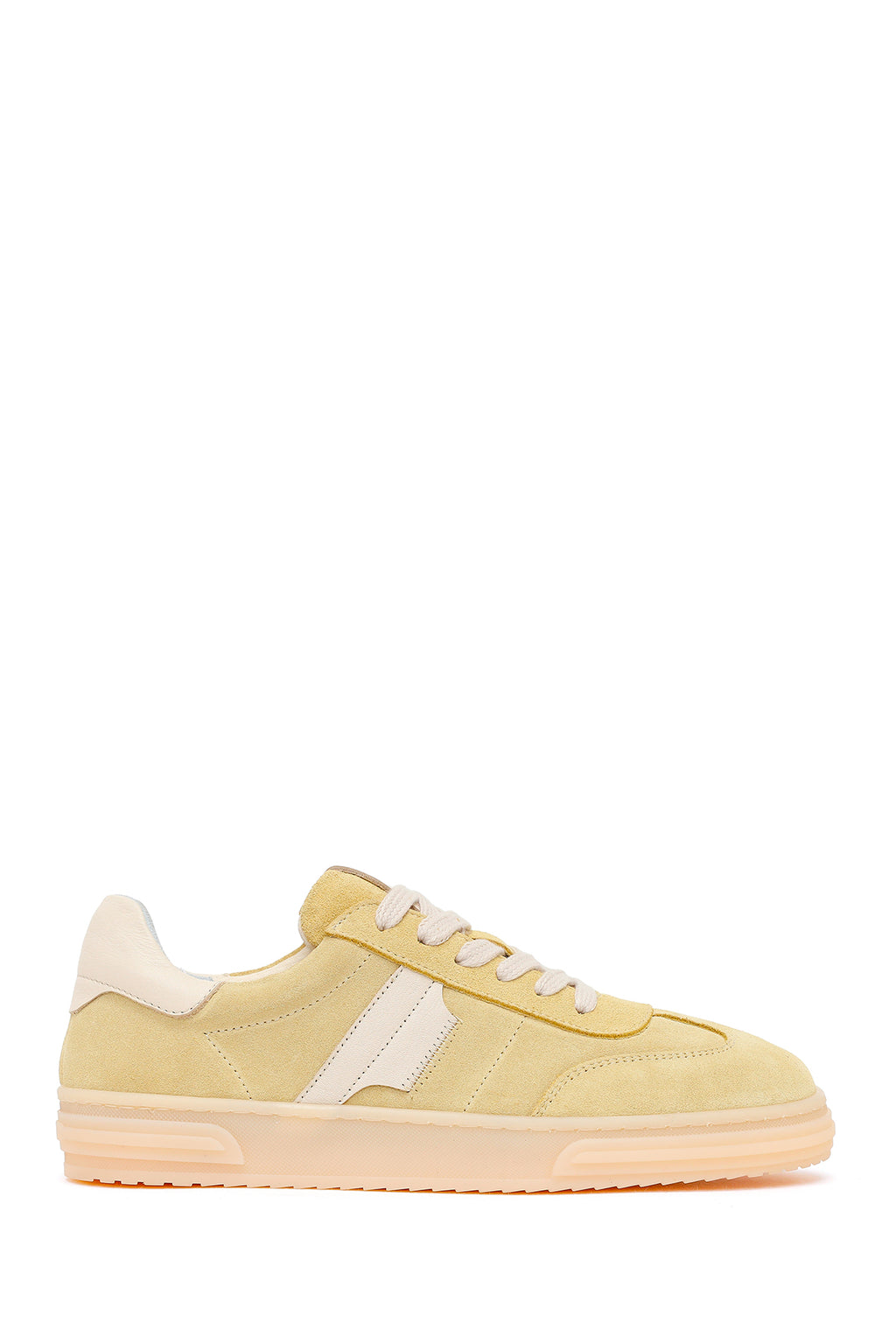 Kadın Sarı Bağcıklı Süet Deri Sneaker
