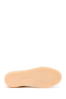 Woman Yellow Lace-up Suede Leather Sneaker | Derimod