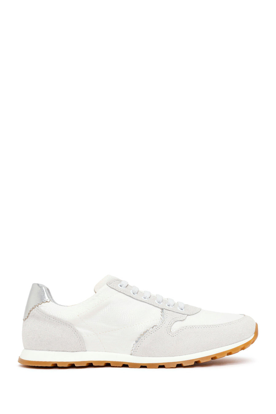 Woman White Lace-Up Leather Sneakers 26PFD371514 | Derimod