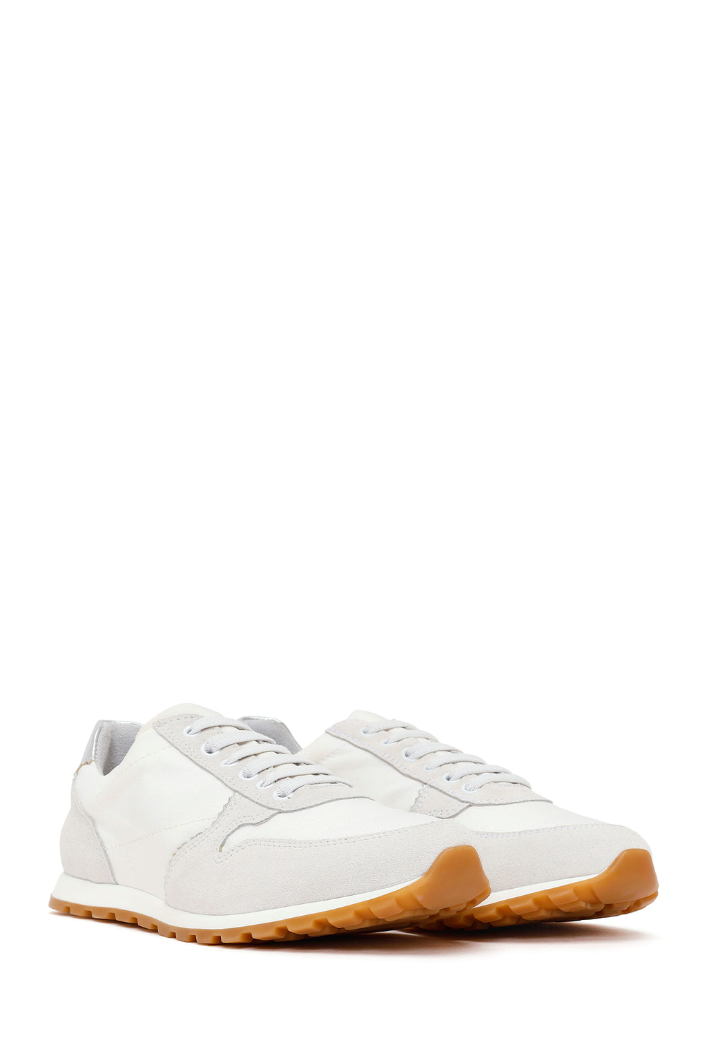 Kadın Beyaz Bağcıklı Deri Sneaker