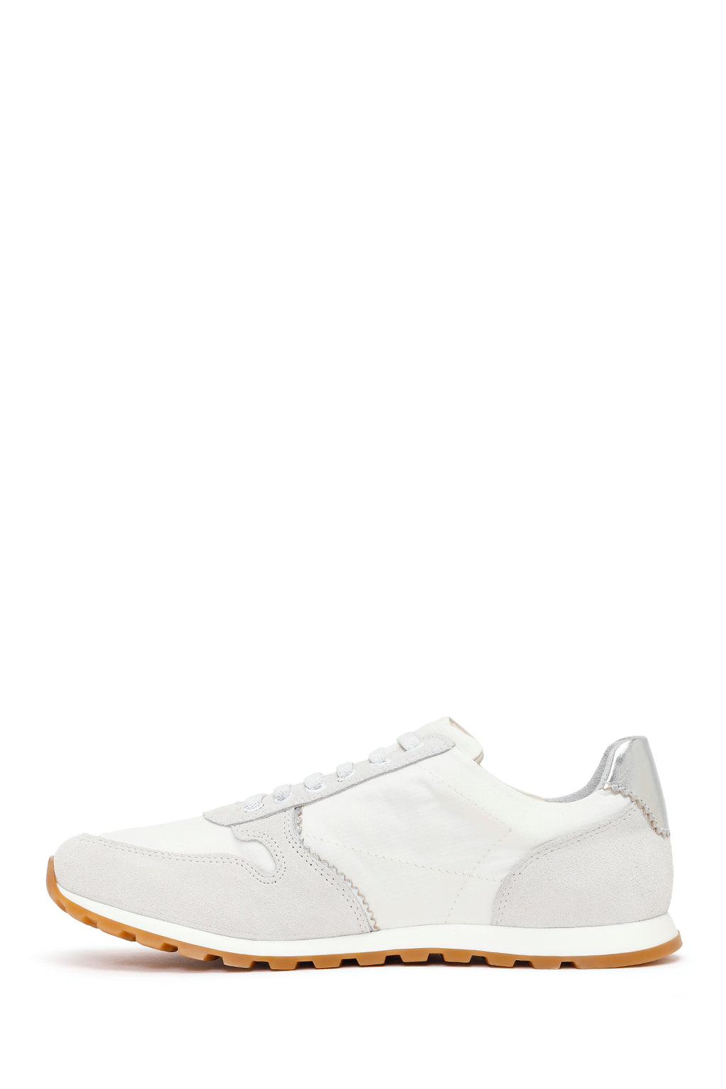 Kadın Beyaz Bağcıklı Deri Sneaker