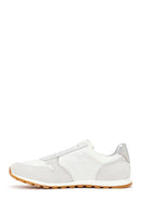 Woman White Lace-Up Leather Sneakers | Derimod