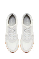 Woman White Lace-Up Leather Sneakers | Derimod
